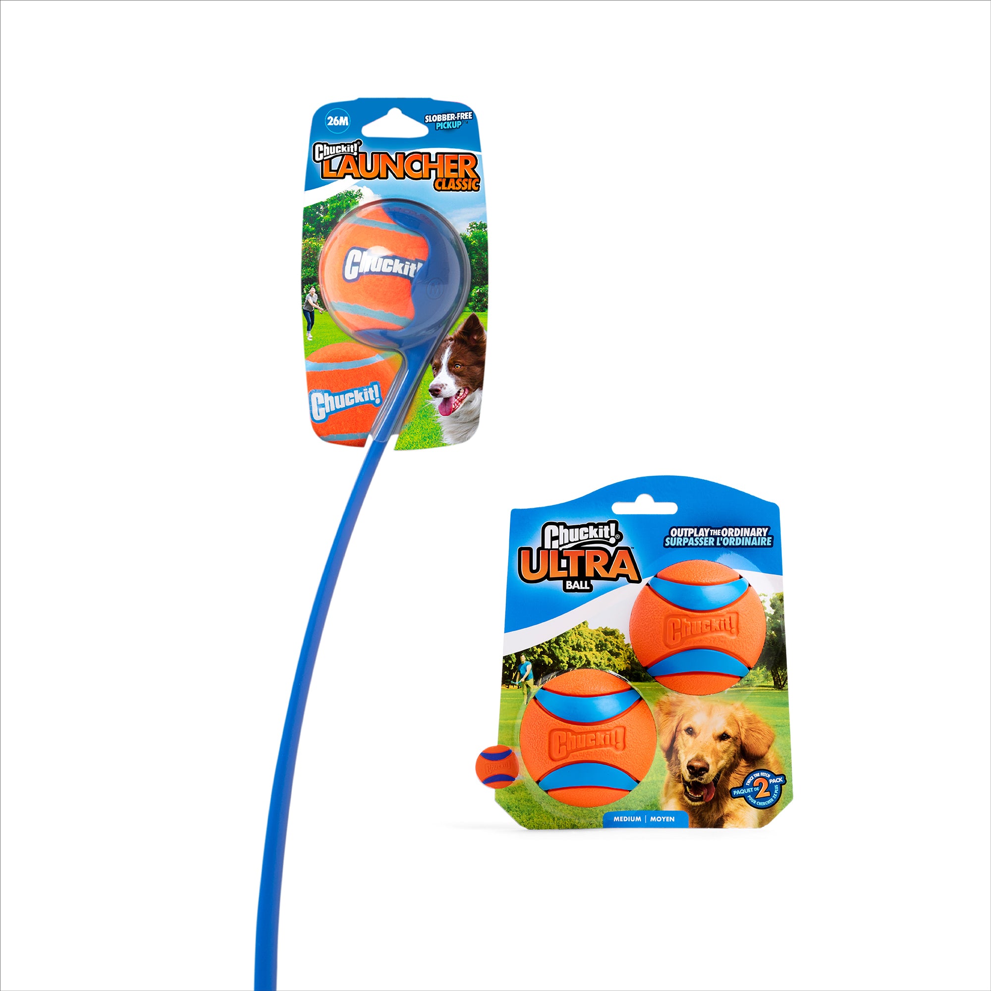 Chuckit! Classic 26M Launcher with Ultra Ball Medium 3 Pack - Image 2